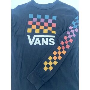 Vans Long Sleeve Tagless T-Shirt Checkered Graphic Print‎ Skateboarding Size Med